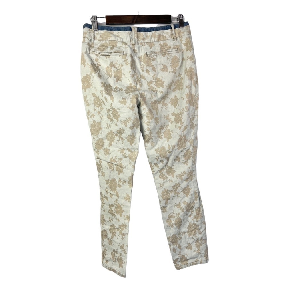 Anthropologie Cartonnier Charlie Beige Floral Cropped Trouser Pant 8 - Picture 4 of 4
